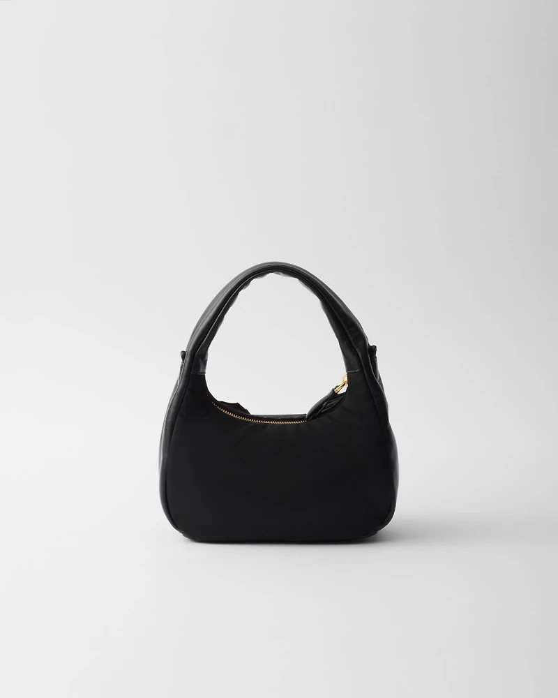 Mini Re-Nylon and nappa leather bag with bow