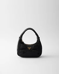 Mini Re-Nylon and nappa leather bag with bow