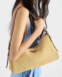 Prada Aimée large crochet and leather bag