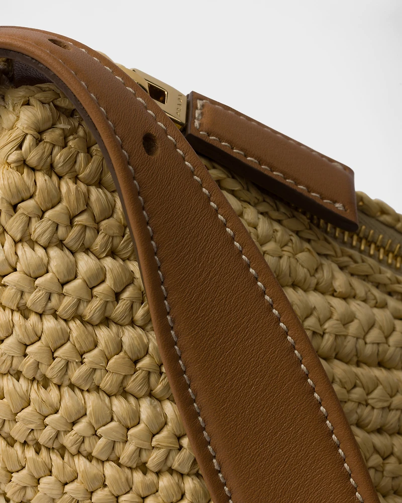 Prada Aimée large crochet and leather bag
