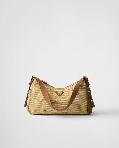 Prada Aimée large crochet and leather bag