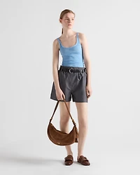 Prada Demi-lune large suede shoulder bag