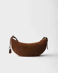 Prada Demi-lune large suede shoulder bag