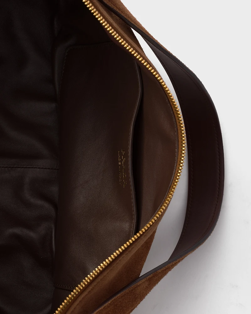Prada Demi-lune large suede shoulder bag