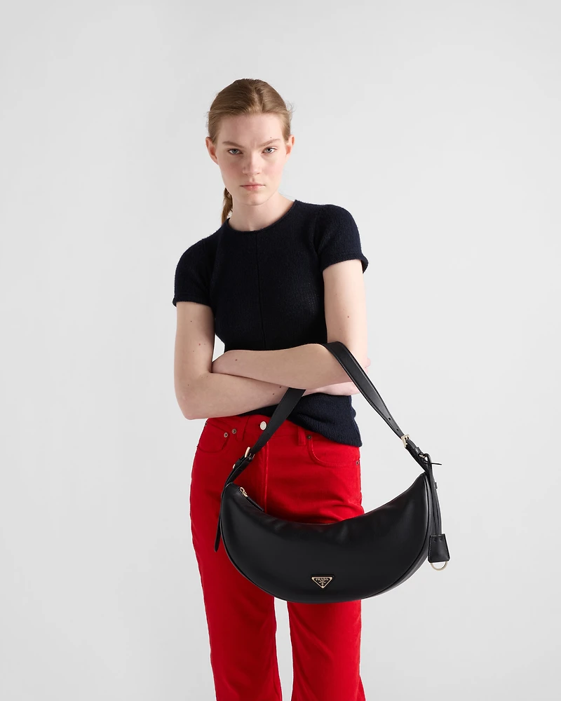 Prada Demi-lune large leather shoulder bag