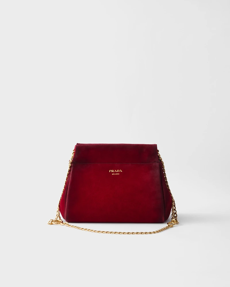 Prada Enchaîné mini suede bag