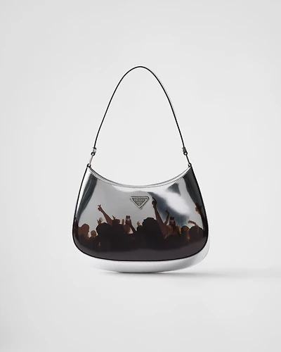 Prada Cleo printed brushed leather shoulder bag