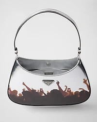 Prada Cleo printed brushed leather shoulder bag