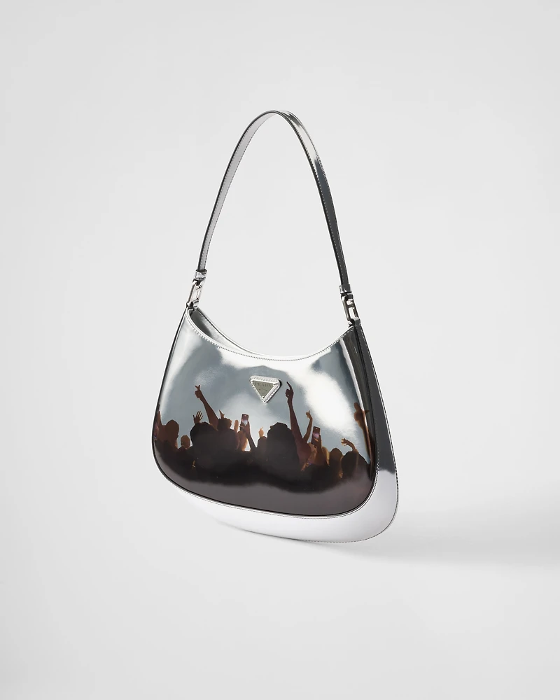 Prada Cleo printed brushed leather shoulder bag