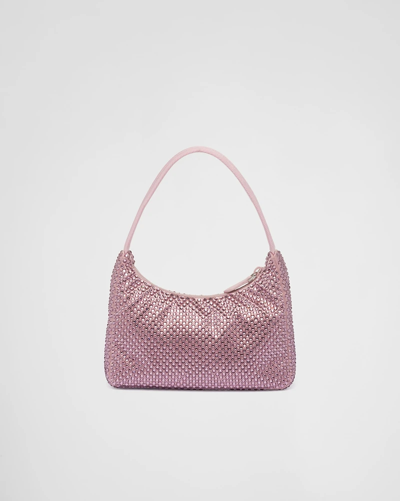 Prada Re-Edition mini satin bag with crystals