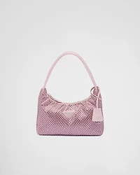 Prada Re-Edition mini satin bag with crystals