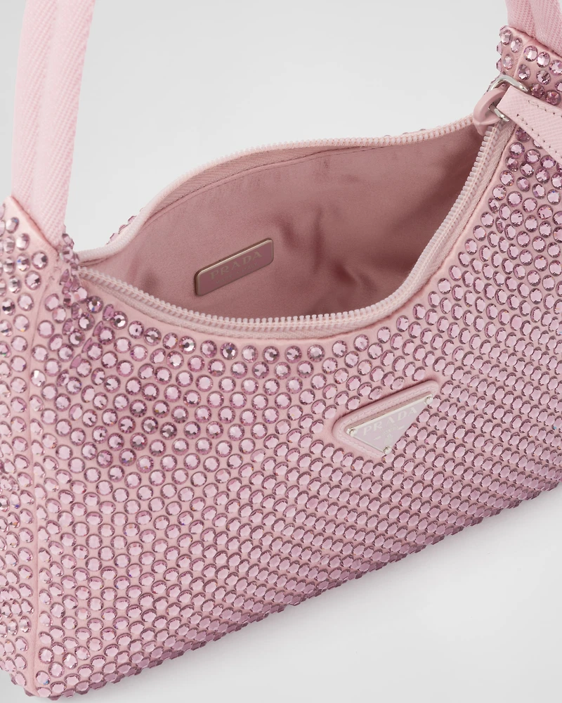 Prada Re-Edition mini satin bag with crystals