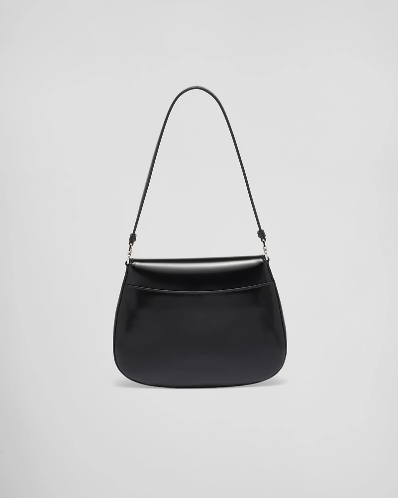 Prada Cleo small brushed leather shoulder bag with flap