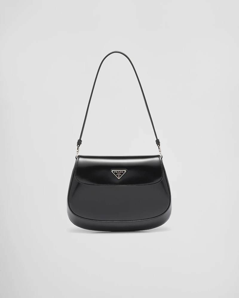 Prada Cleo small brushed leather shoulder bag with flap