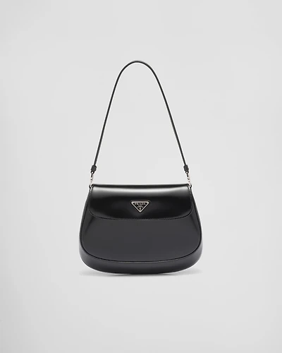 Prada Cleo small brushed leather shoulder bag with flap