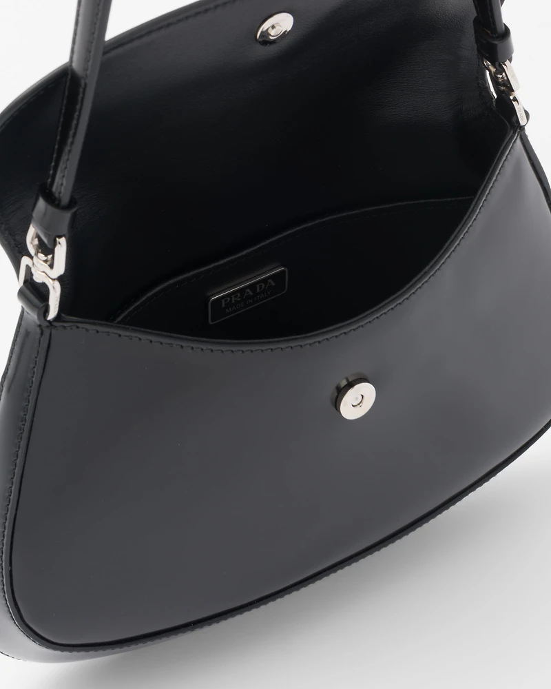 Prada Cleo small brushed leather shoulder bag with flap