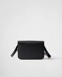 Saffiano leather flap shoulder bag