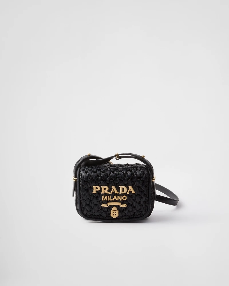 Crochet and leather shoulder bag