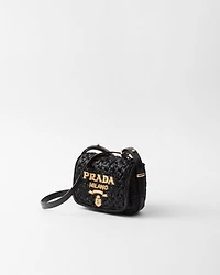 Crochet and leather shoulder bag