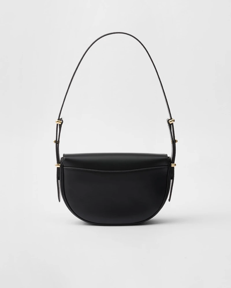 Prada Arqué leather shoulder bag with flap