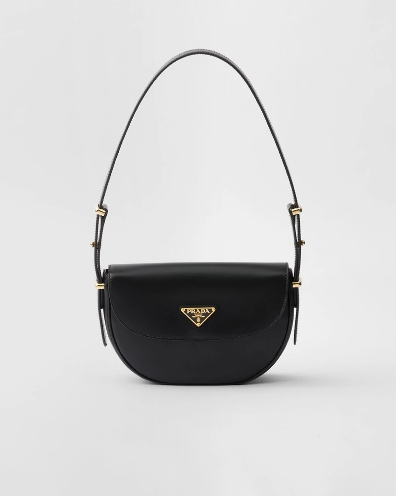 Prada Arqué leather shoulder bag with flap