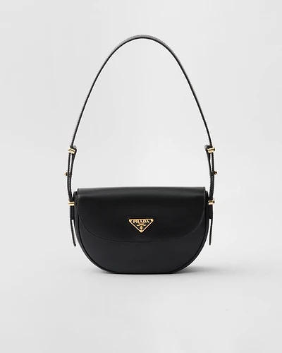 Prada Arqué leather shoulder bag with flap