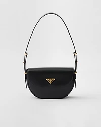 Prada Arqué leather shoulder bag with flap