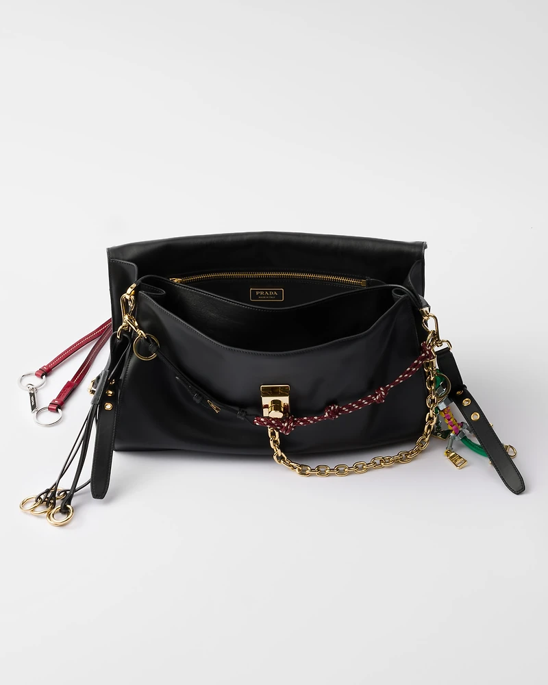Prada Soft Sound large leather shoulder bag with charms