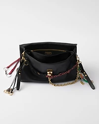 Prada Soft Sound large leather shoulder bag with charms