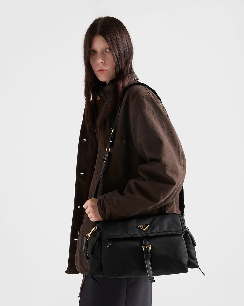 Prada Explore large Re-Nylon shoulder bag with flap