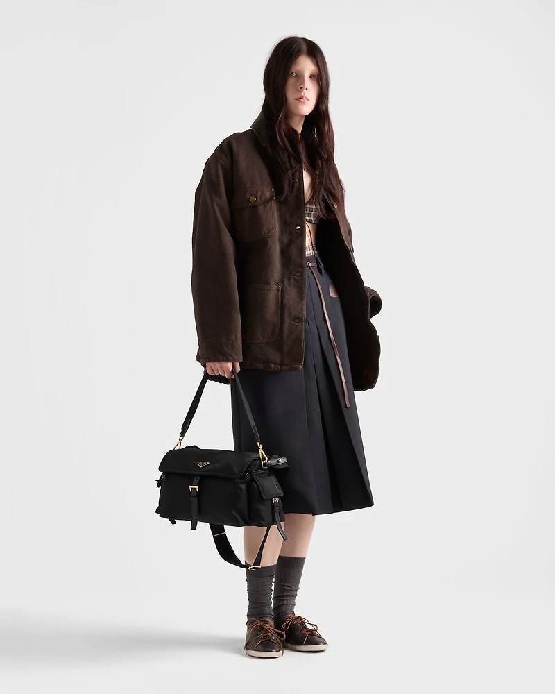 Prada Explore large Re-Nylon shoulder bag with flap