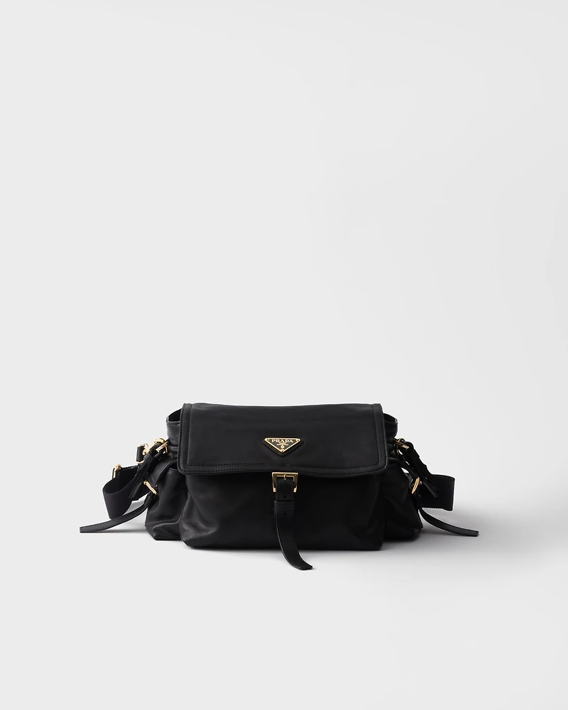Prada Explore medium nappa leather shoulder bag with flap