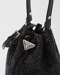 Mini satin bag with crystals