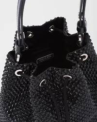 Mini satin bag with crystals