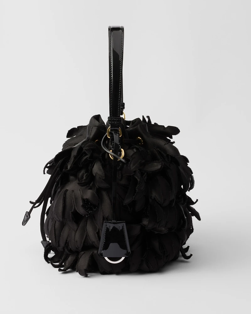 Mini satin and patent leather bag
