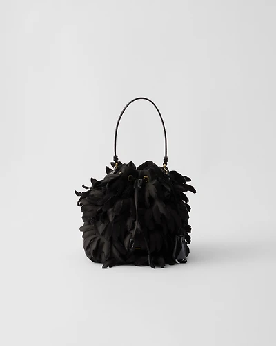 Mini satin and patent leather bag