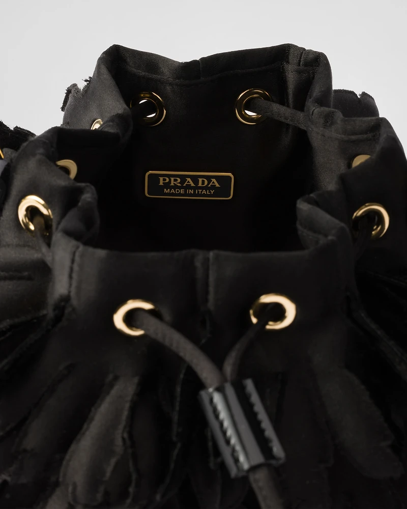 Mini satin and patent leather bag