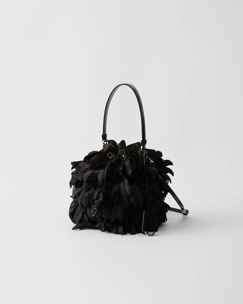 Mini satin and patent leather bag