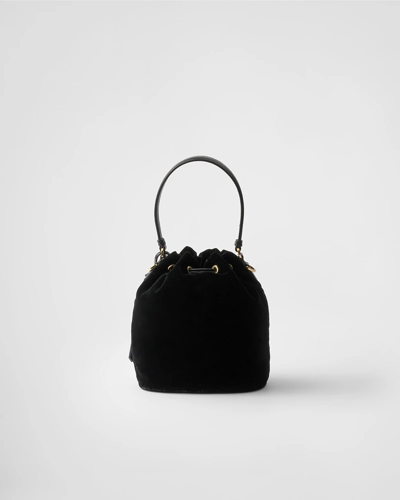 Mini velvet bag with nappa leather details