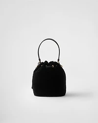 Mini velvet bag with nappa leather details