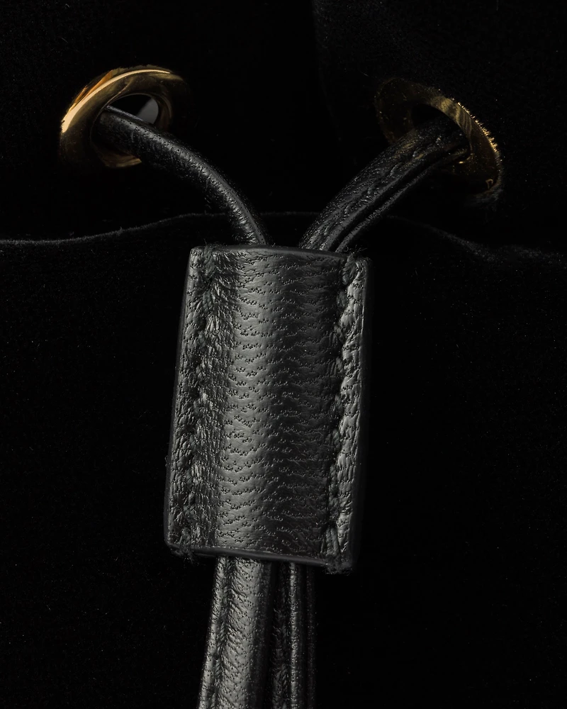 Mini velvet bag with nappa leather details