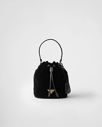 Mini velvet bag with nappa leather details