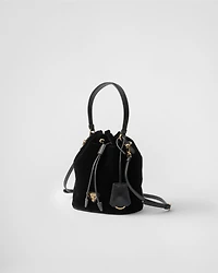 Mini velvet bag with nappa leather details