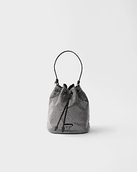 Mini crystal-studded satin bag