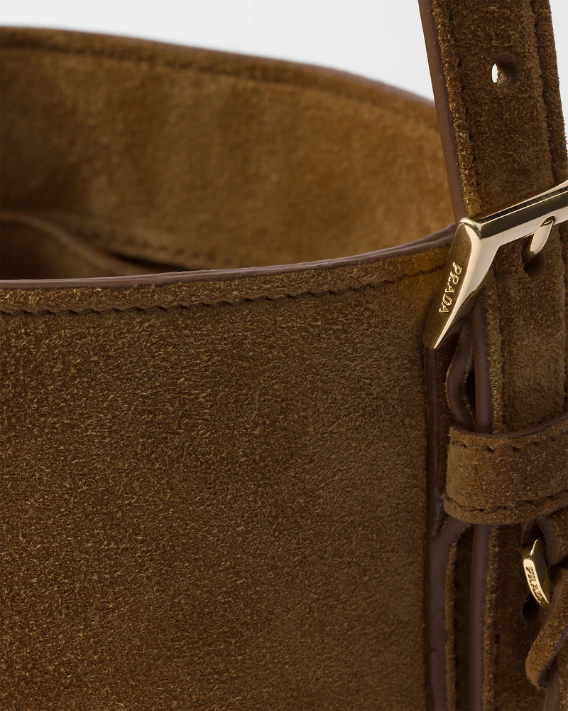 Mini suede bucket bag