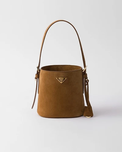 Mini suede bucket bag