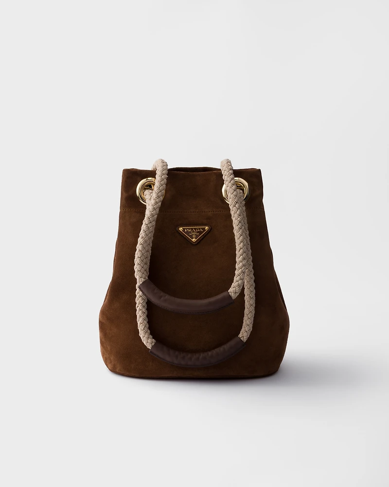 Prada Mariner small suede bucket bag