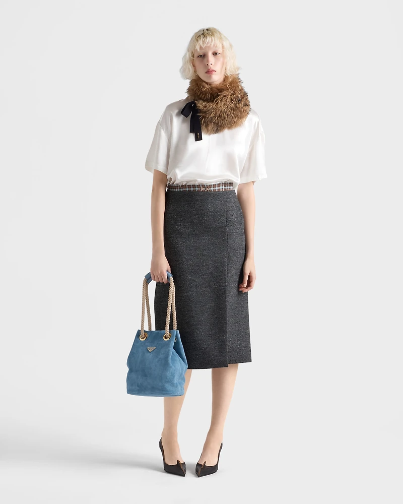 Prada Mariner small suede bucket bag