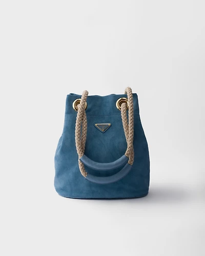 Prada Mariner small suede bucket bag