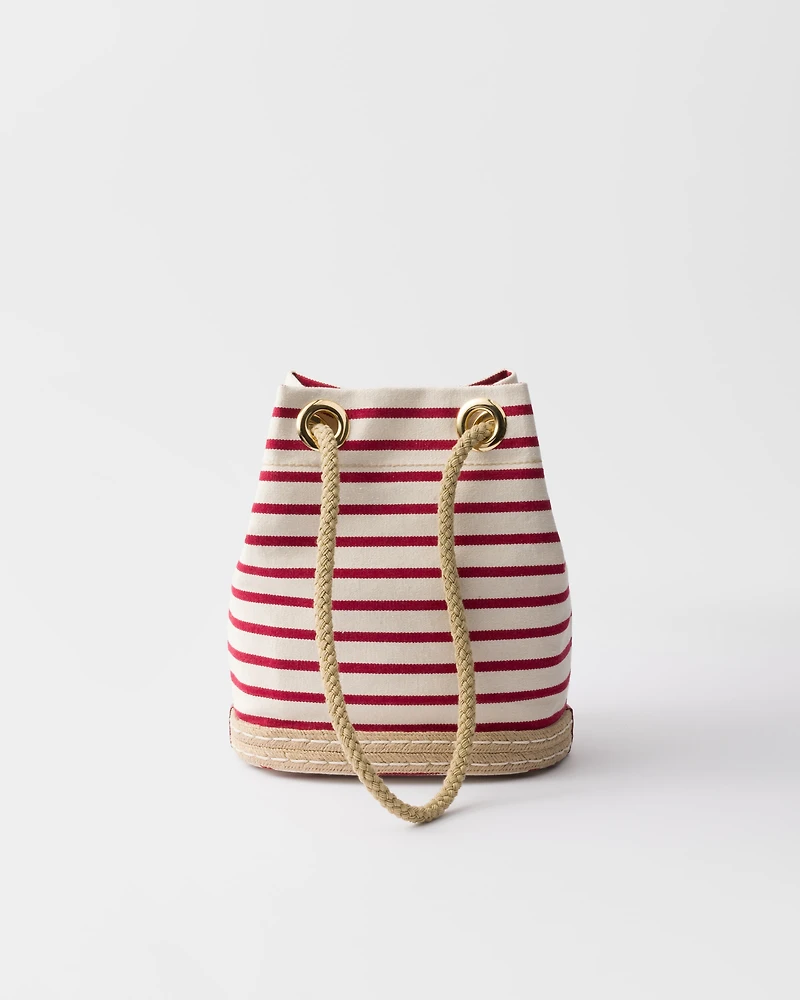 Prada Mariner small striped fabric bucket bag